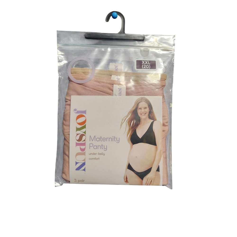 Joyspun‎ Maternity Panty 3 Pack Under Belly Comfort Pink Beige XXL 20 NEW